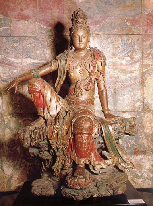 unknow artist Guanyin 1 loan-beginning 12e century Gepolychromeerd wood oil painting image
